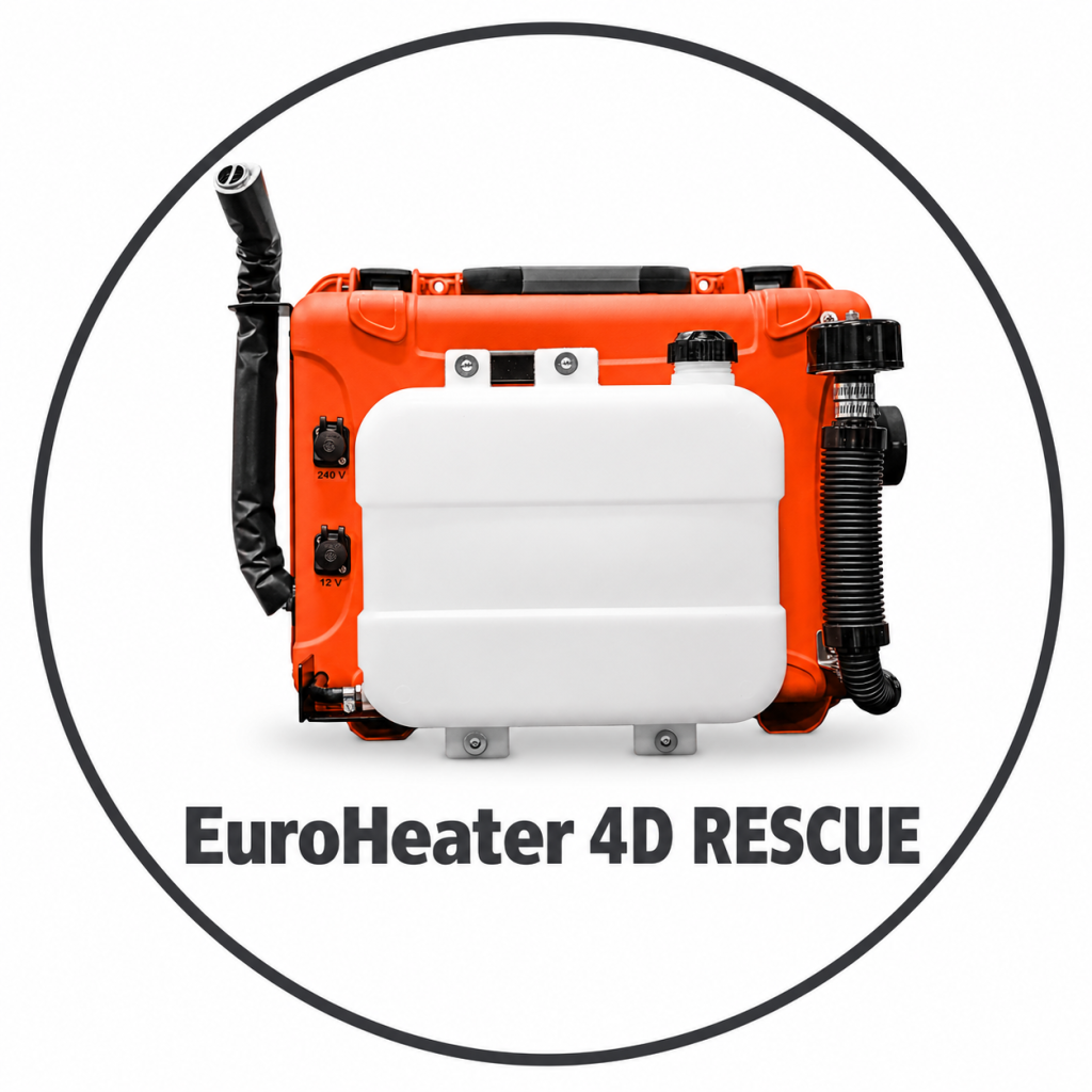 EUROHEATER 4D – Chauffage diesel portable EuroHeater 4D. Chauffage diesel portable robuste EuroHeater 4D pour le chauffage mobile dans les tentes, les hébergements, les véhicules et lors d'interventions d'urgence en extérieur.